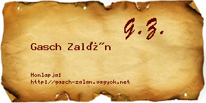 Gasch Zalán névjegykártya